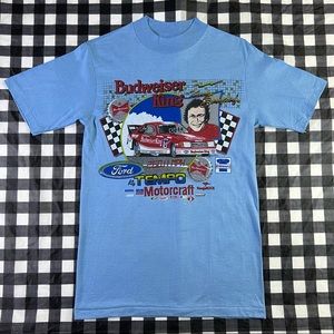 Budweiser King Tempo Ford 1984 Bernstein Car Racing Hanes Vintage Single Stitch